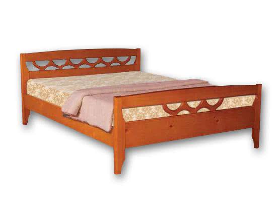 Кровать Велес-Арт Полонез из массива сосны с резным изголовьем в классическом стиле