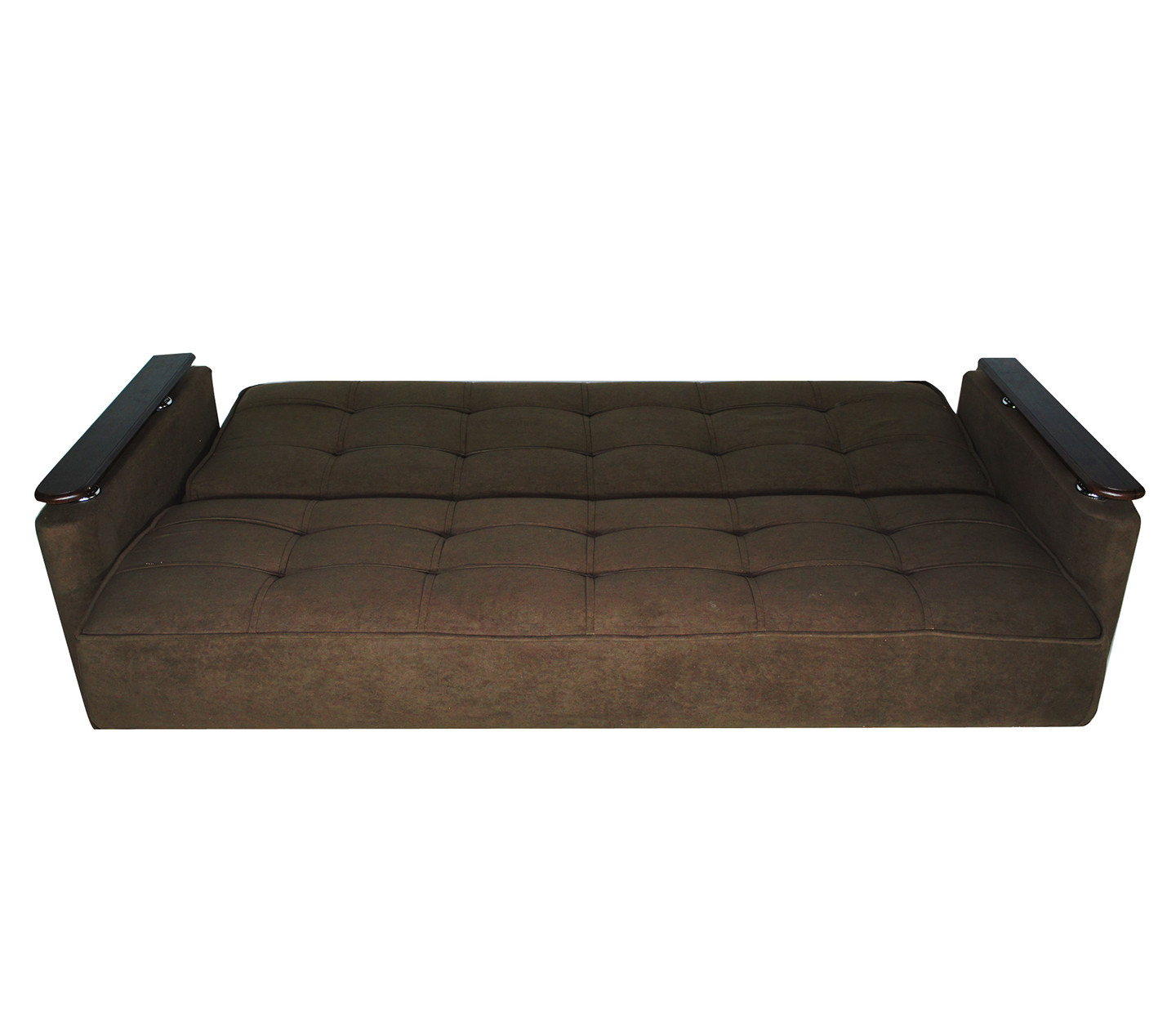 Диван София в разложенном виде, просторное спальное место, мягкая велюровая поверхность