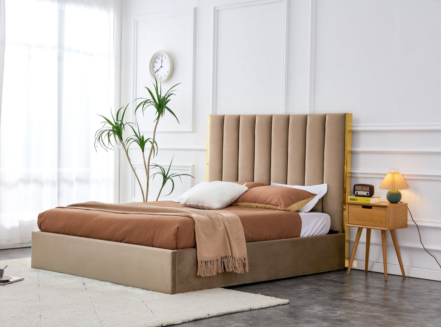 Кровать Halmar Palazzo с ПМ 160x200, Кровати Halmar, мягкие, современный стиль, серый