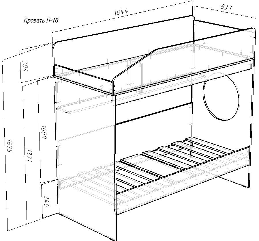Двухъярусная кровать КарИВи Л-10.2