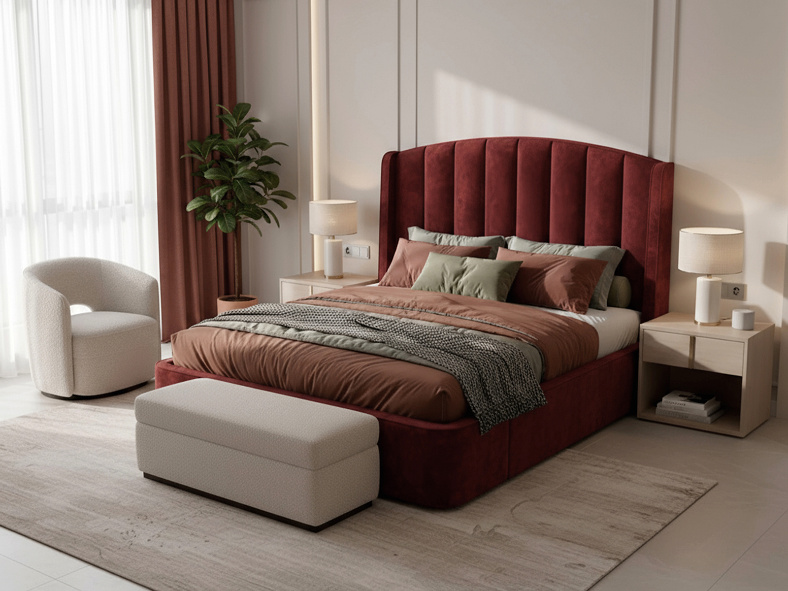 Кровать Меллибел Дрим, Кровати Меллибел с основанием, мягкие, современный стиль, белый