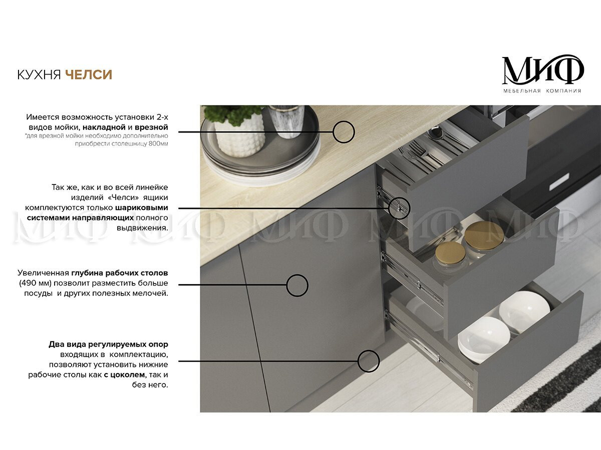 Кухня Миф Челси 2,0м