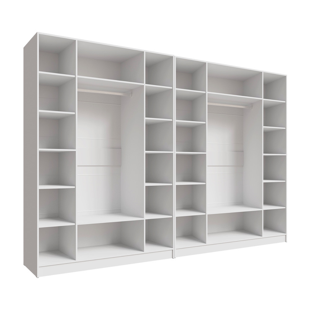 Вместительный шкаф Domani Мадрид Белый с открытыми полками и отделениями для хранения