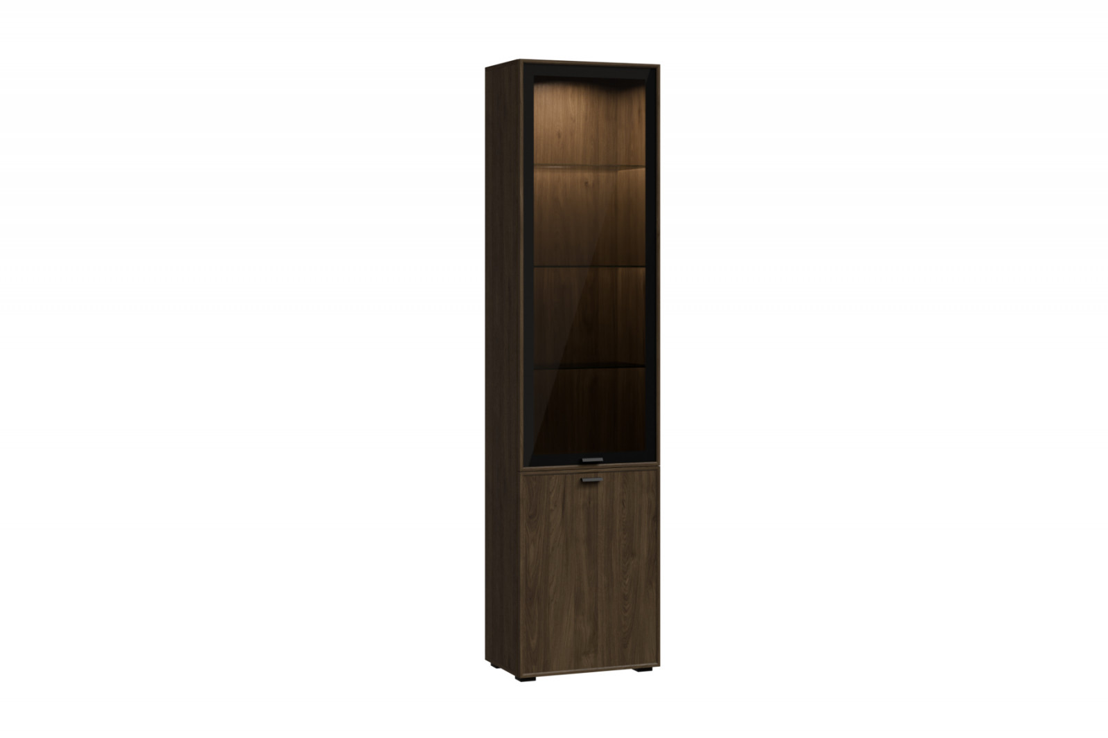 Шкаф с комбинированным фасадом, стекло и МДФ, нижняя секция для хранения, коллекция Стелла