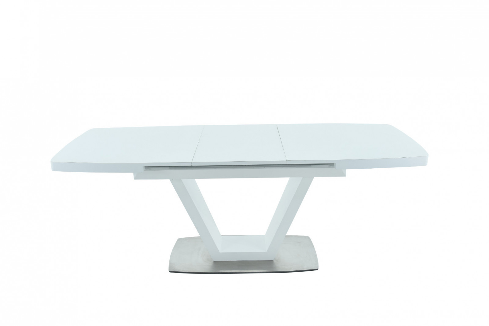 Стол Arooma Foggia раздвинутый белый с широкой столешницей и устойчивой опорой