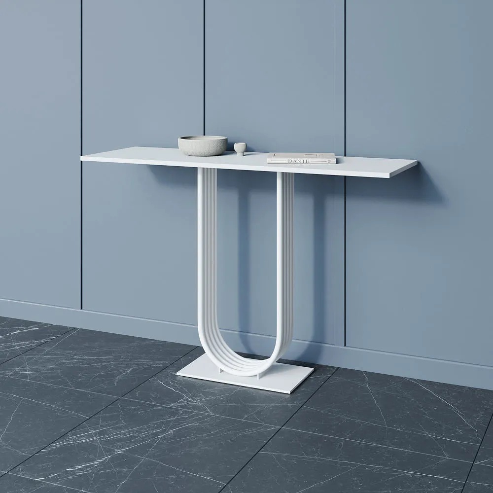 Консольный стол Genglass Arfeo 120х40 см, Журнальные столы Genglass, металлические, современный стиль, белый