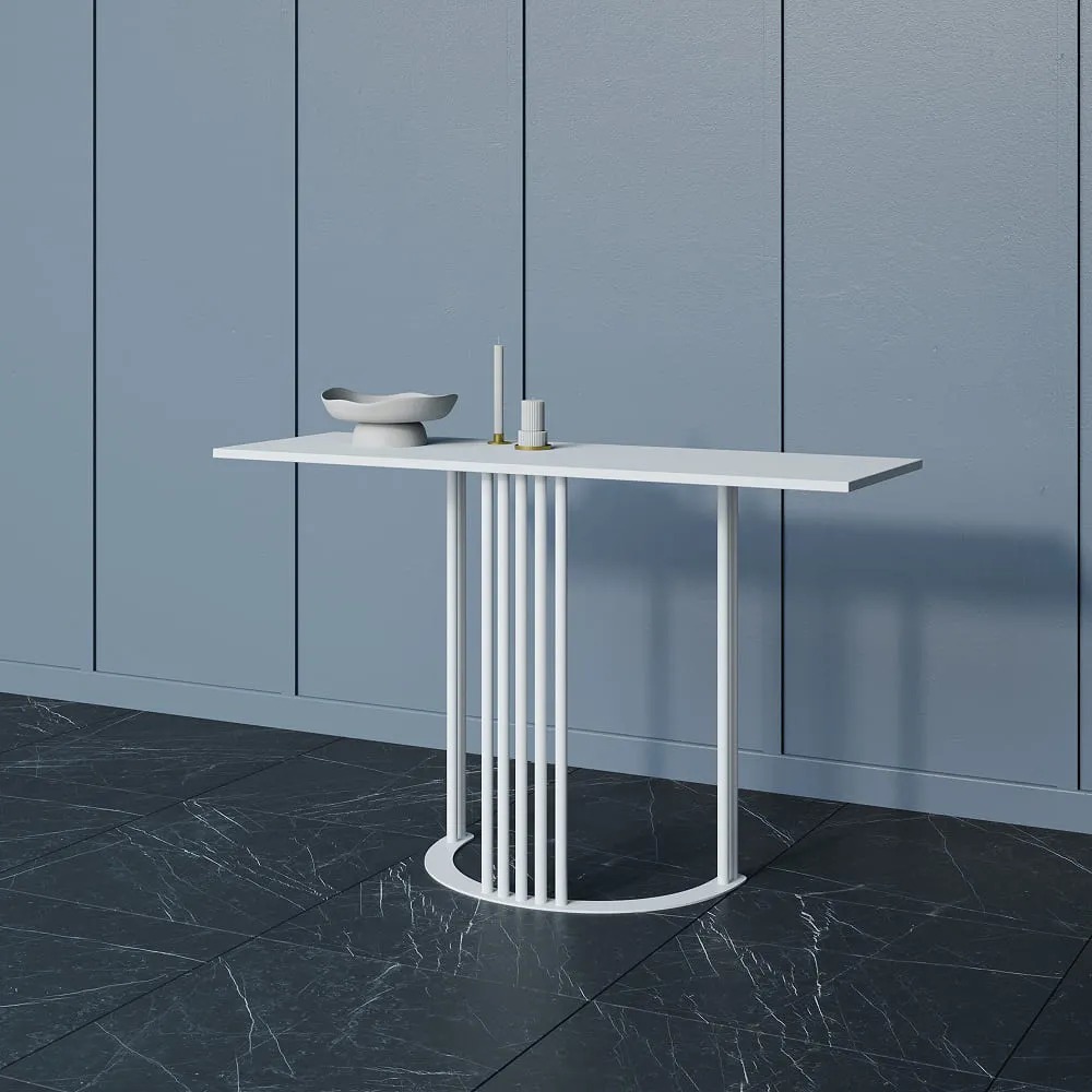 Консольный стол Genglass Violur 120х40 см, Журнальные столы Genglass, металлические, современный стиль, белый