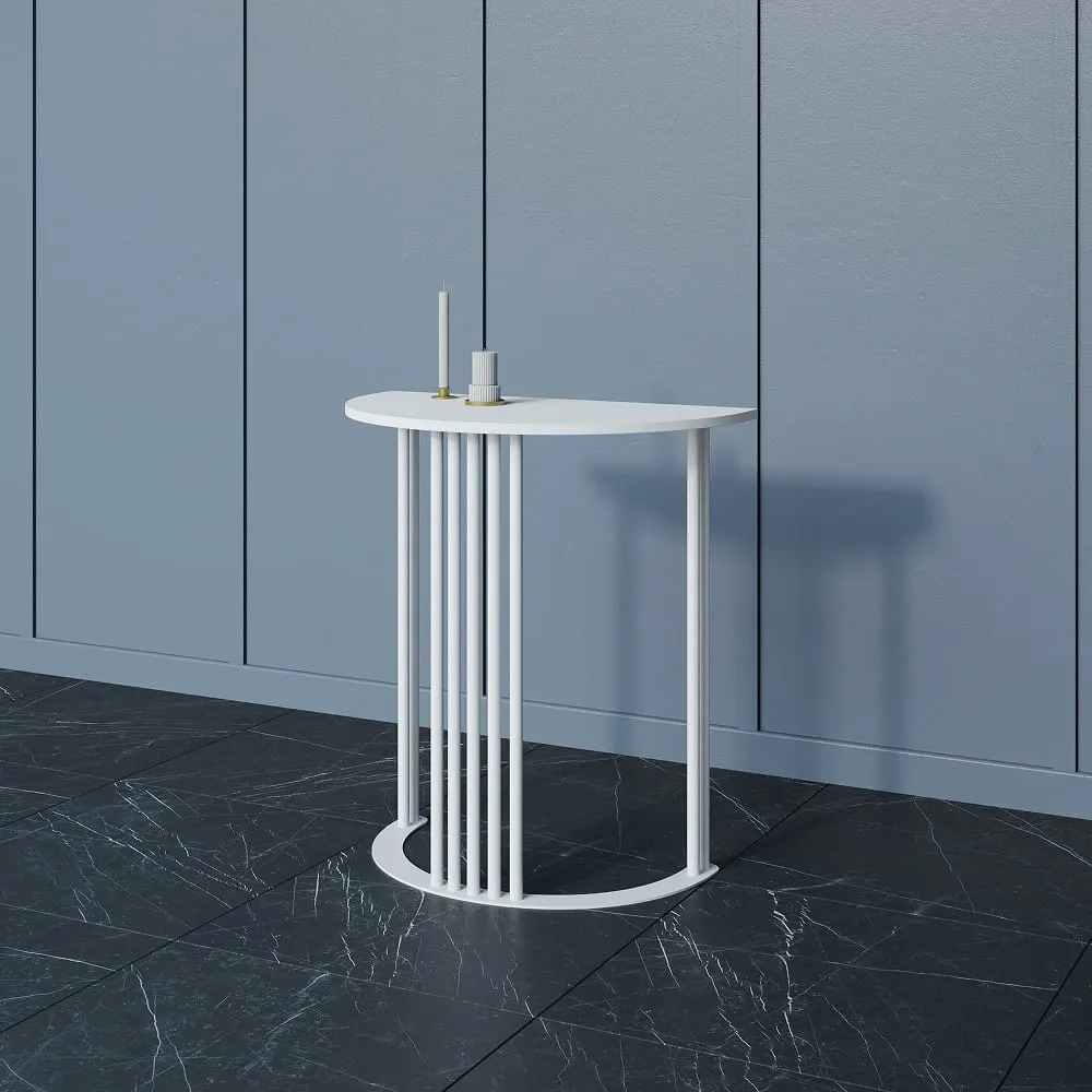 Консольный стол Genglass Violur 70х40 см, Журнальные столы Genglass, металлические, современный стиль, белый