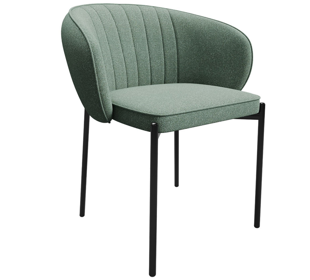 Стул Hesby Whispered на металлических ножках с обивкой из рогожки в современном стиле