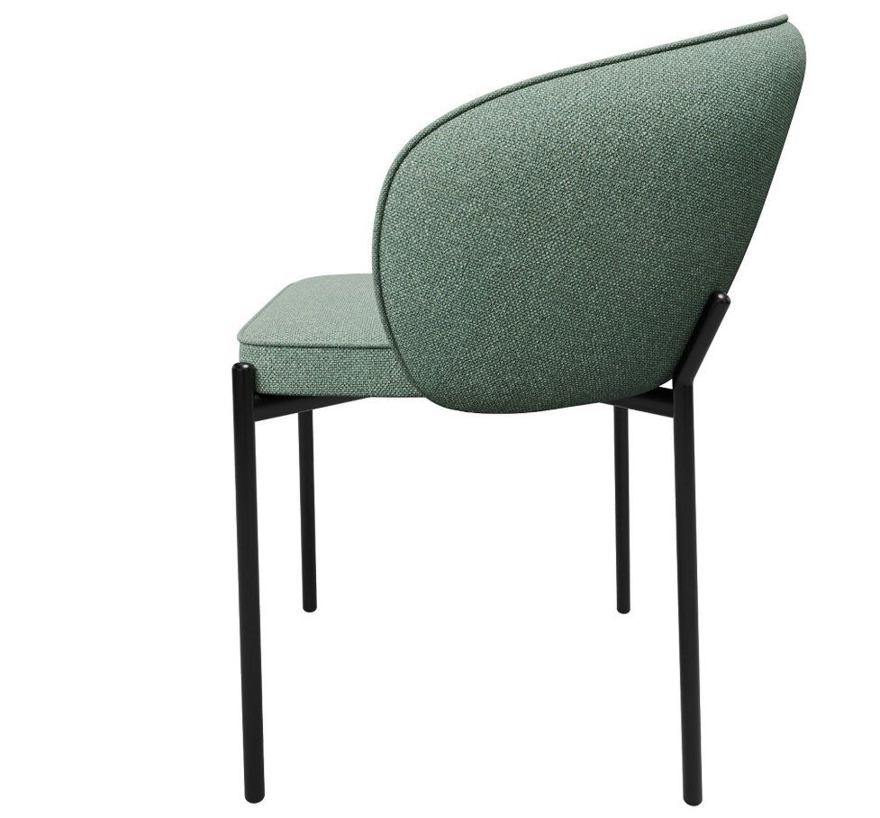 Стул Hesby Whispered профиль с изогнутой спинкой и черными металлическими ножками