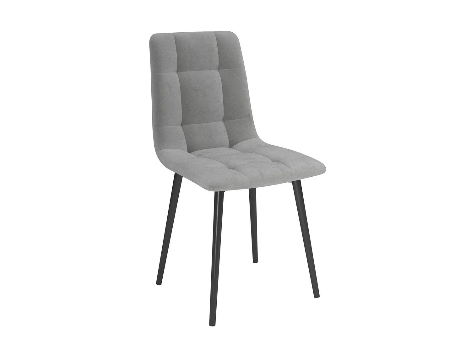 Стул Белла /(велюр тенерифе грей/ металл белый)