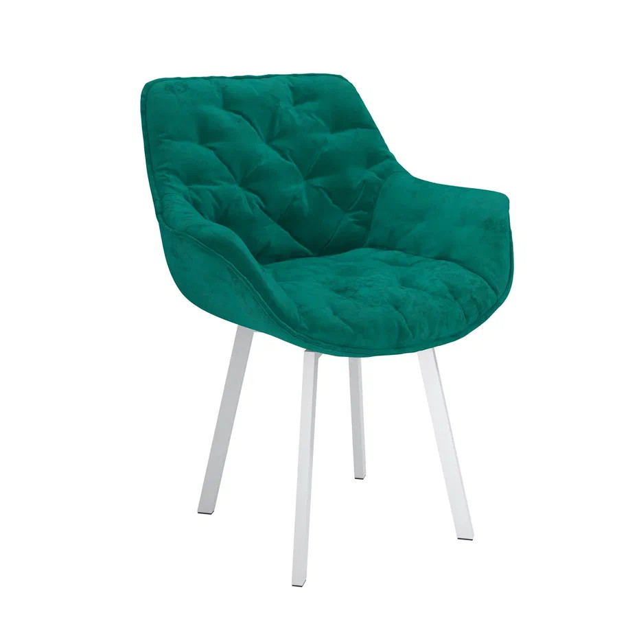 Стул Квинта /(велюр тенерифе грей / металл белый)