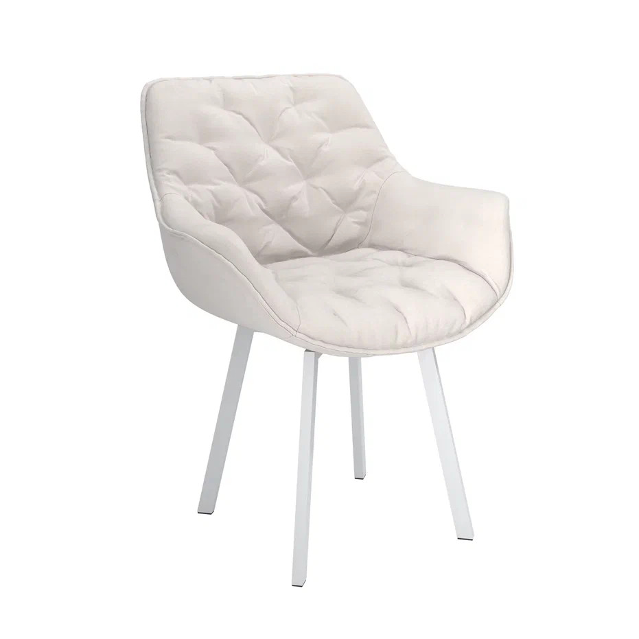 Стул Квинта /(велюр тенерифе грей / металл белый)