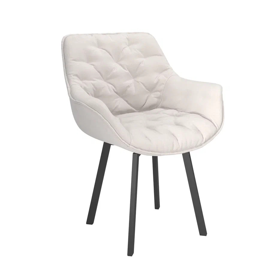 Стул Квинта /(велюр тенерифе грей / металл белый)