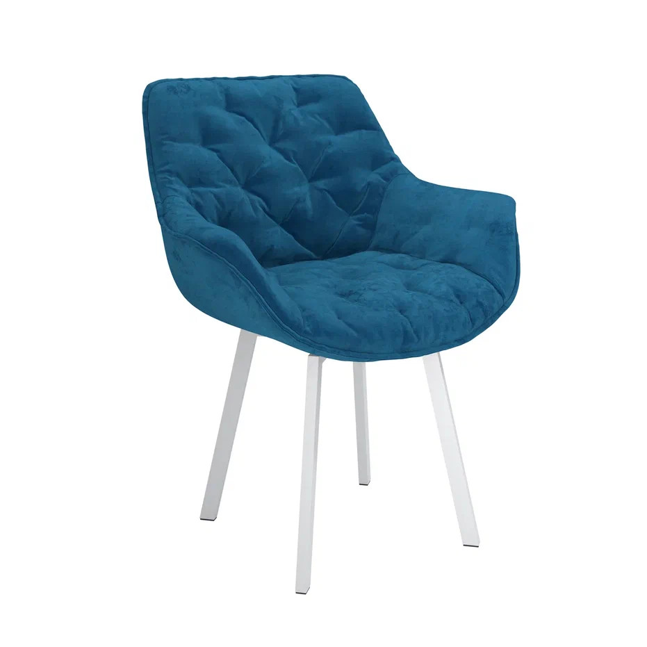 Стул Квинта /(велюр тенерифе грей / металл белый)