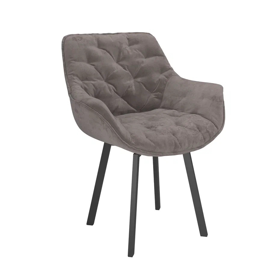 Стул Квинта /(велюр тенерифе грей / металл белый)