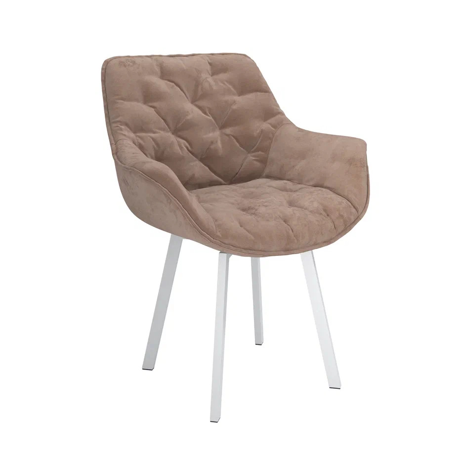 Стул Квинта /(велюр тенерифе грей / металл белый)