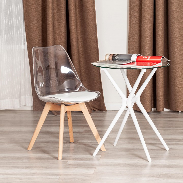 Стул Tetchair Tulip (mod. 73-1), Стулья и табуреты Tetchair, деревянные, из пластика, мягкие, современный стиль, белый