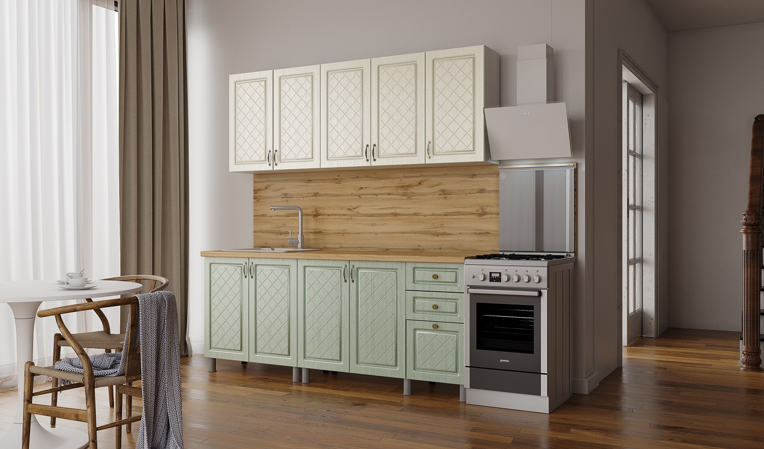 Кухня ТЭКС Версаль 2 м, Готовые кухни ТЭКС, современный стиль, бежевый