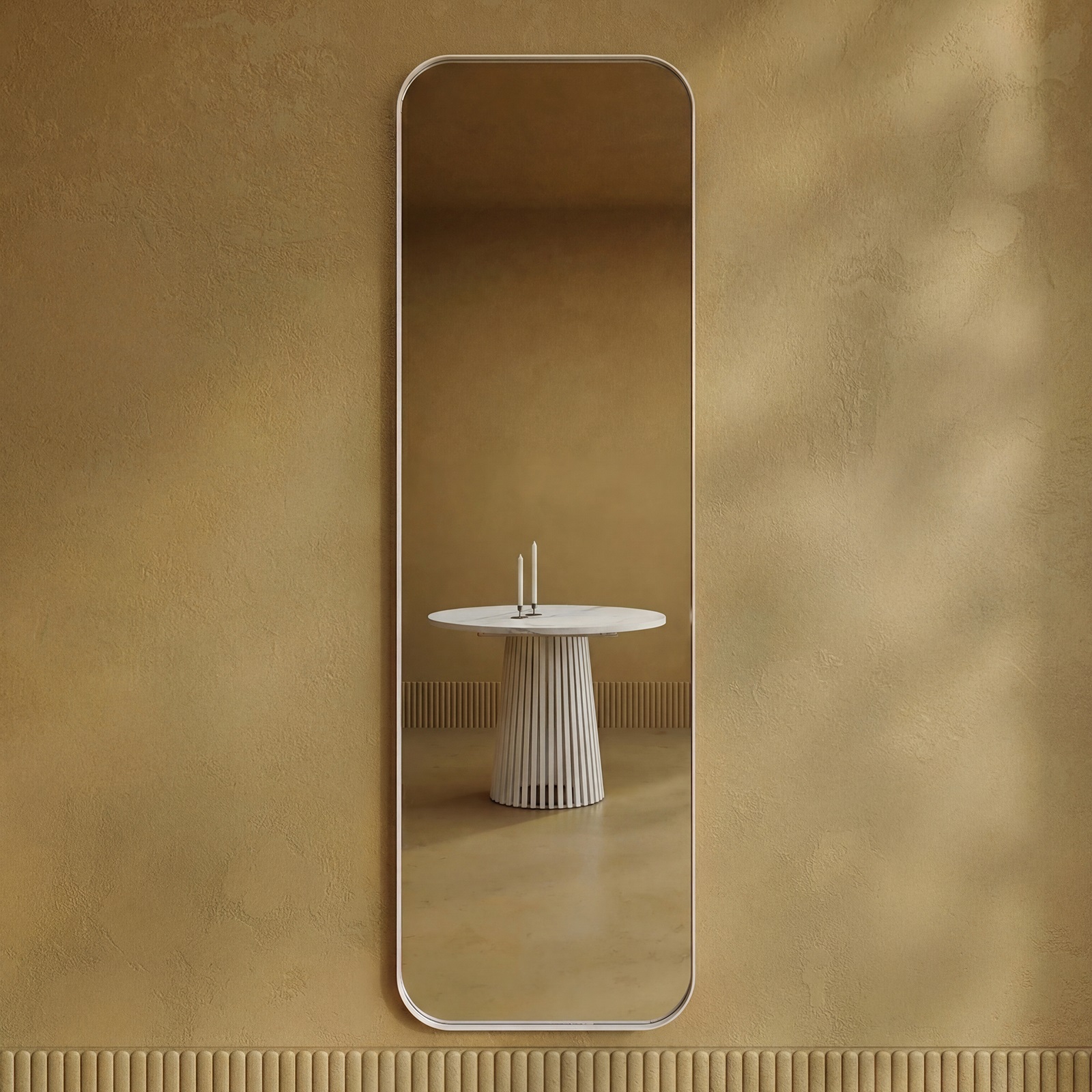 Зеркало Genglass Kuvino L в раме, Зеркала Genglass, металлические, современный стиль, белый