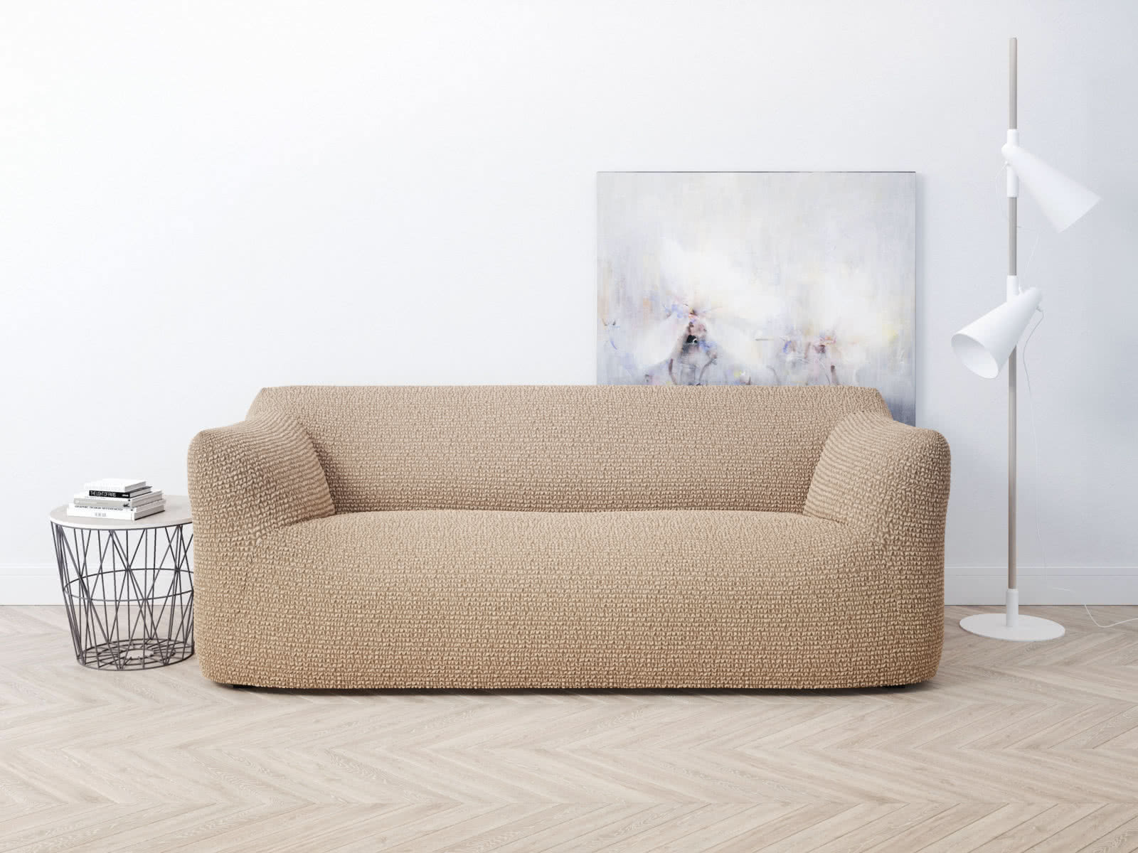 Купить чехол на диван DreamLine Чехол на двухместный диван Dreamline 100-150 см, песочный песочный дешево на официальном сайте