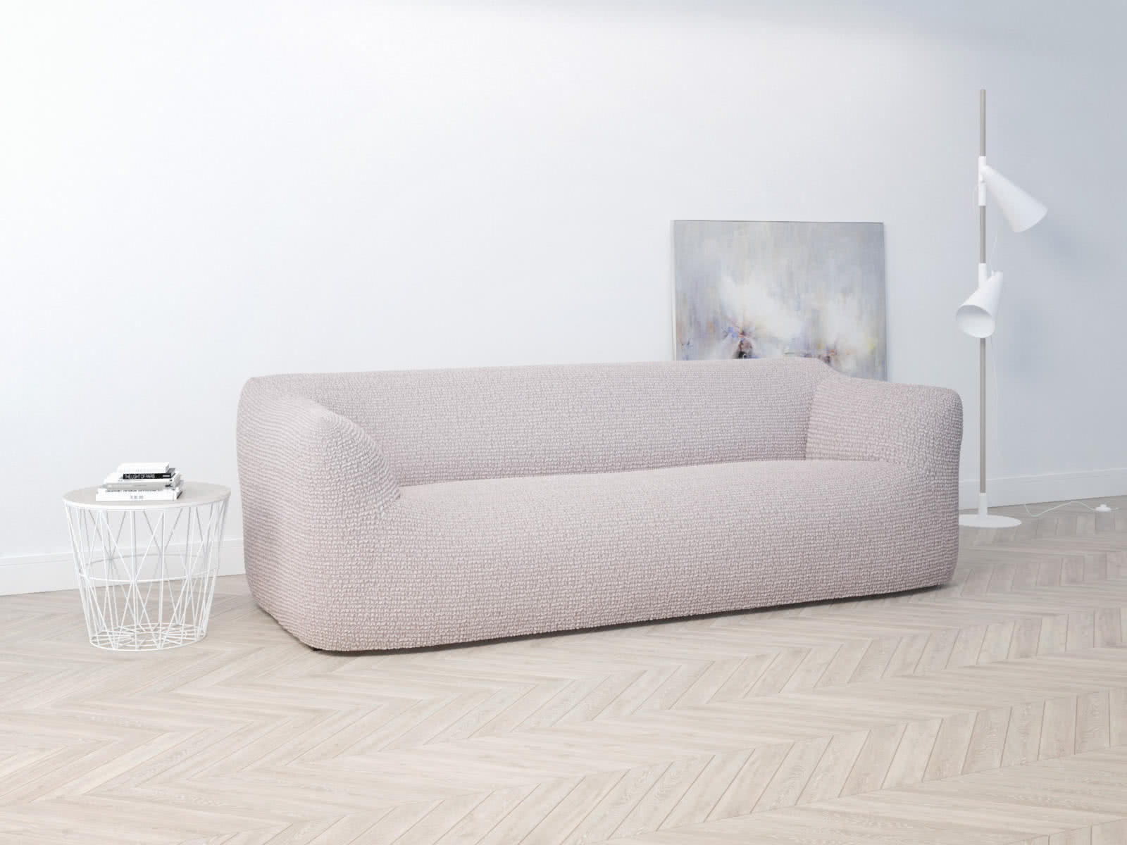 Купить Чехол на трехместный диван Dreamline 160-210 см, бледно-розовый бледно-розовый недорого в интернет-магазине