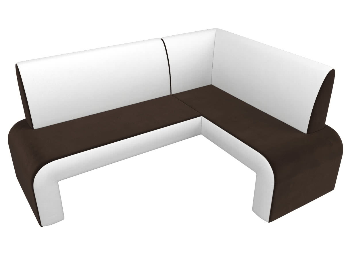 Кухонный диван Лига Диванов Кармен угловой коричневый/белый/микровельвет+экокожа рейтинг и отзывы — какой выбрать?