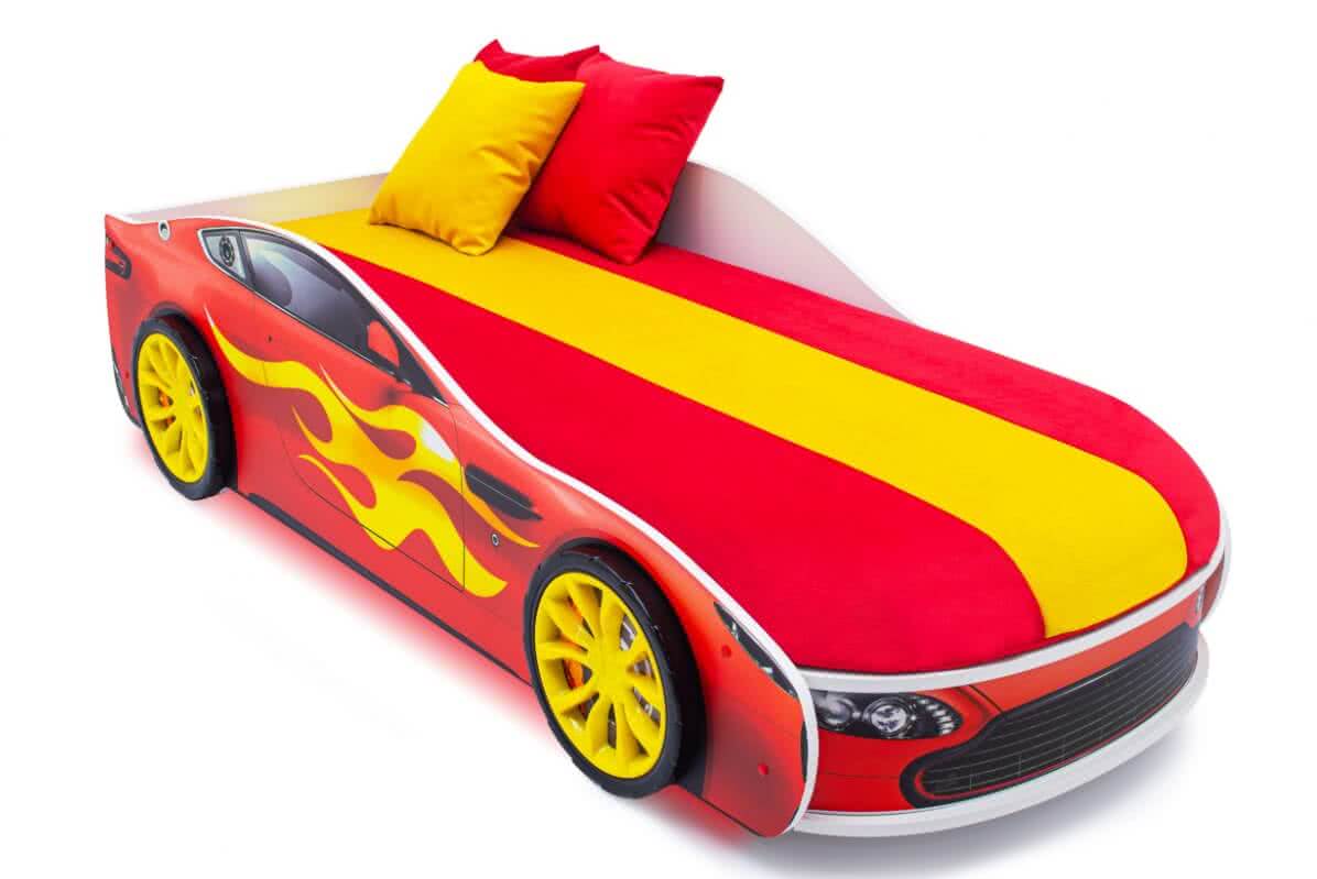 Кровать-машина с подъемным механизмом Бондмобиль Красный - распродажа