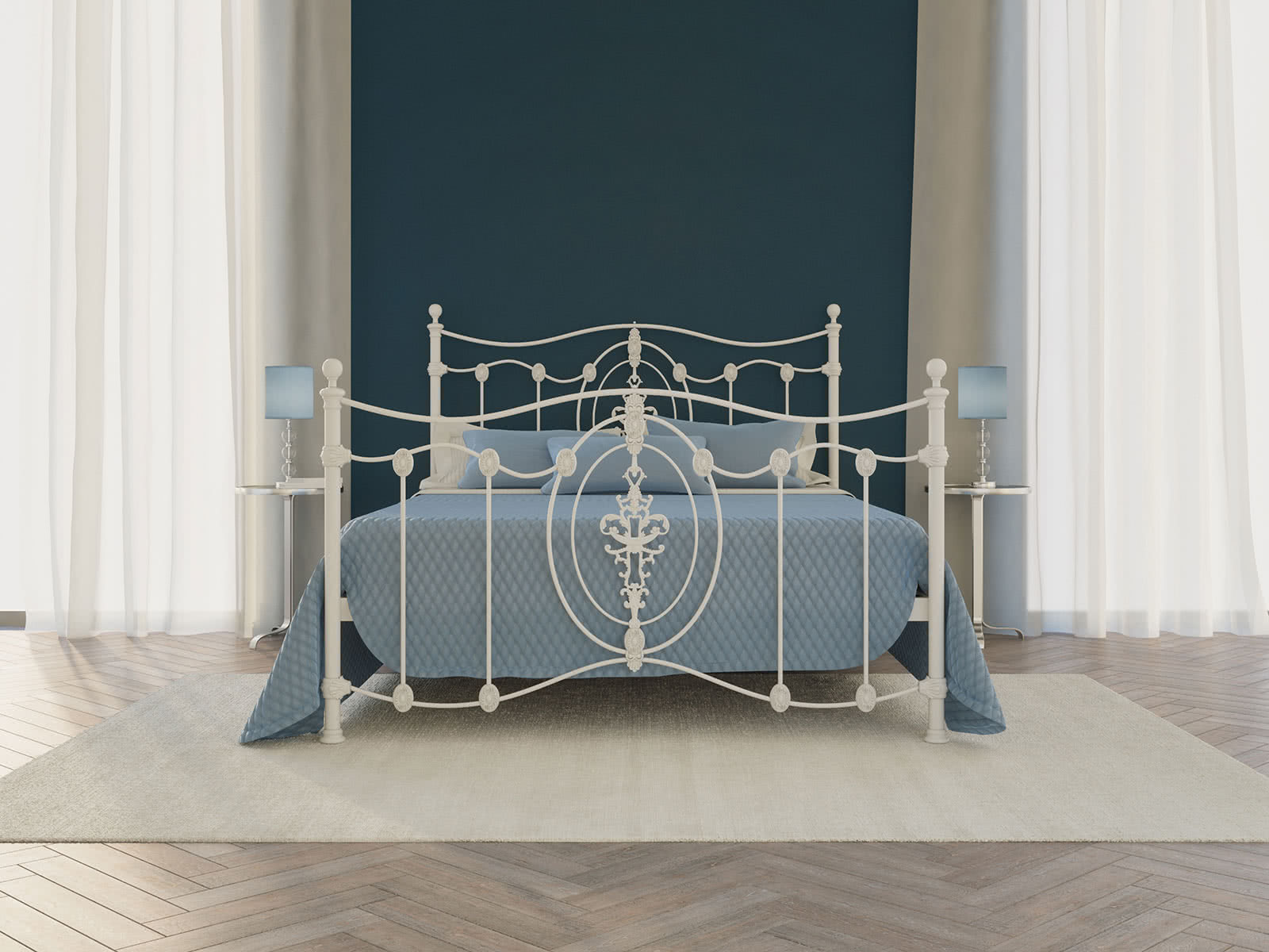 Кровать Dream Master Diana (2 спинки) 140 х 190 см Белый глянцевый