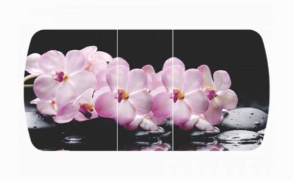 Стол раздвижной MLK Бостон-3 Розовая орхидея  с цельной вставкой 1100х700  опора брифингфотопечать