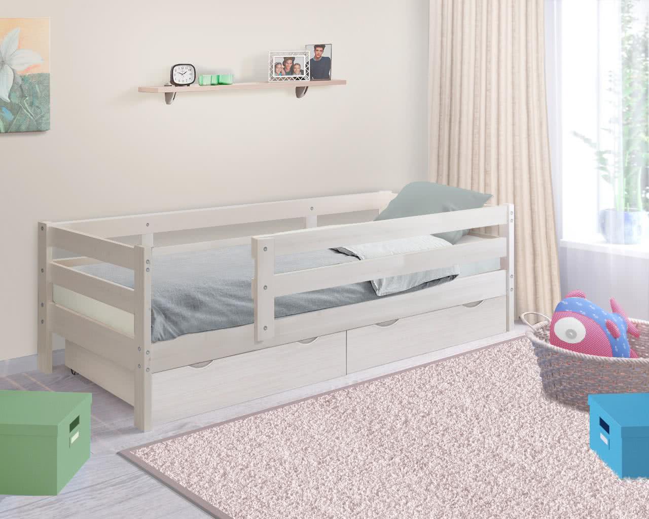 Купить кровать Боровичи-мебель Кровать Боровичи массив Норка, Выбеленная береза Выбеленная береза дешево на официальном сайте