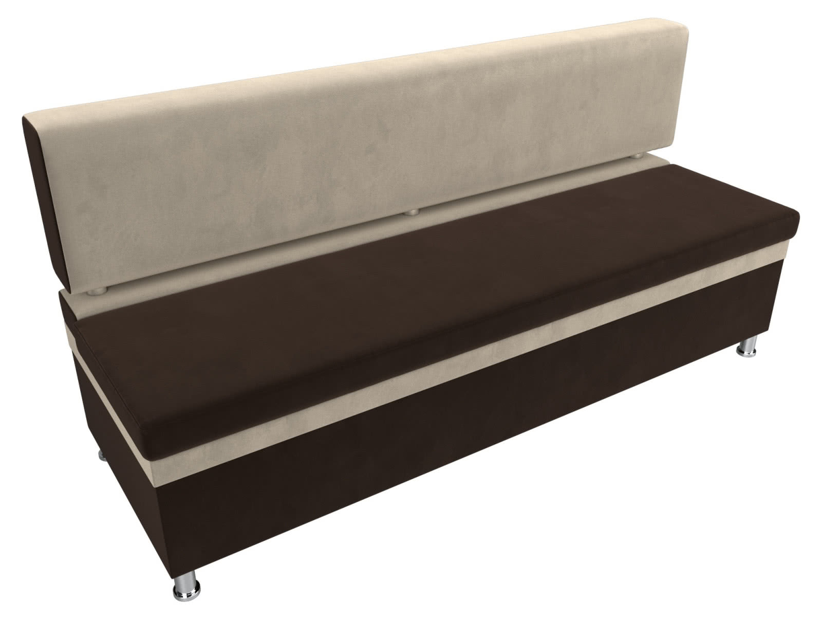 Кухонный прямой диван Лига Диванов Стайл коричневый бежевый/микровельвет - распродажа