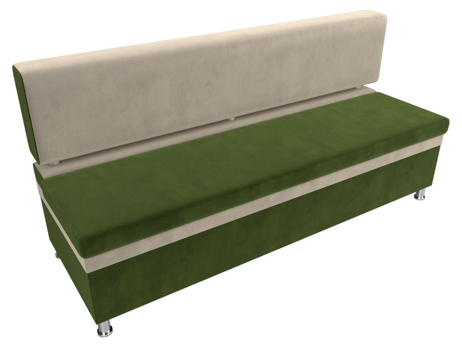 Кухонный прямой диван Лига Диванов Стайл зеленый/бежевый/микровельвет