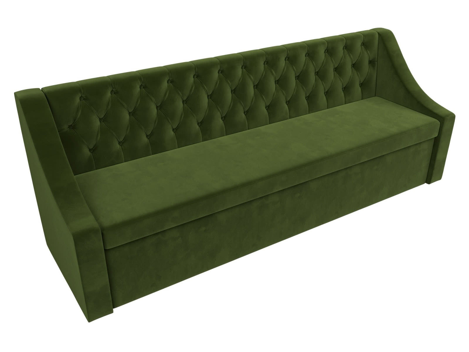 Кухонный прямой диван Лига Диванов Мерлин зеленый/микровельвет