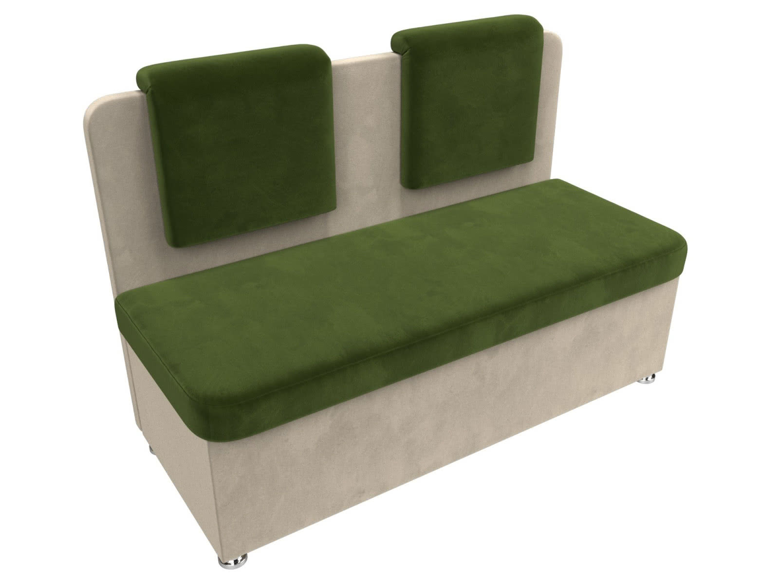 Кухонный прямой диван Лига Диванов Маккон 2-х местный зеленый/бежевый/микровельвет