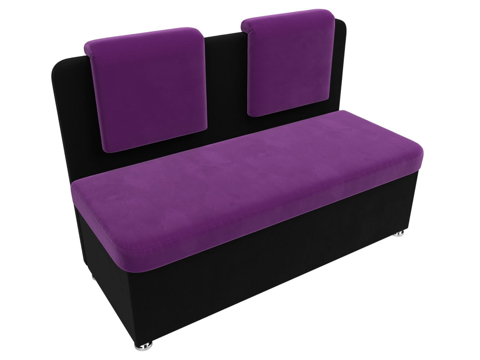 Кухонный прямой диван Лига Диванов Маккон 2-х местный фиолетовый/черный/микровельвет