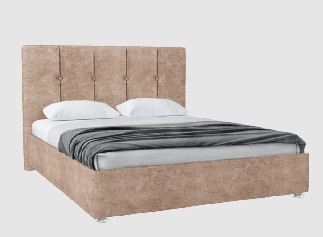 Кровать Promtex Тавли 200 х 200 см Pony Beige (велюр) от производителя — цены фабрики, доставка