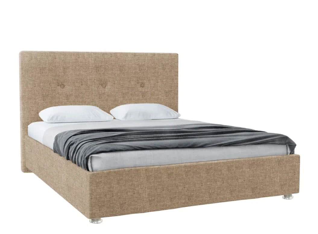 Кровать Promtex Уника 200 х 200 см Mikki sand (рогожка) - распродажа
