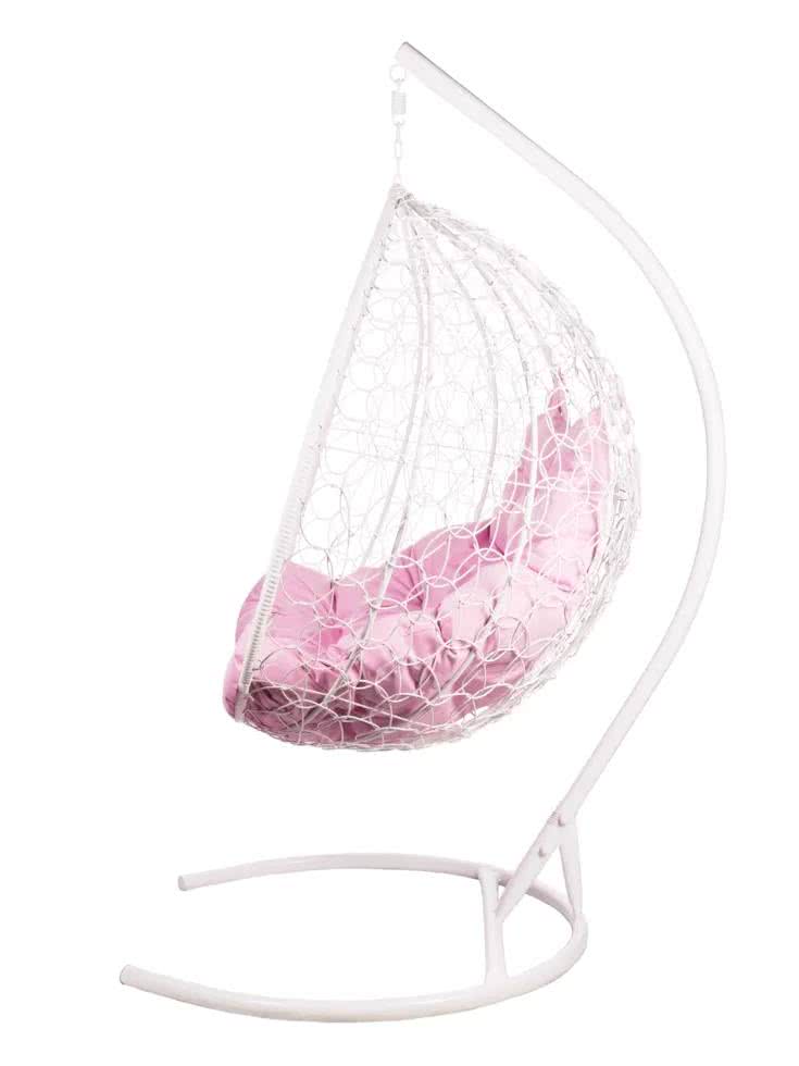 Купить кресло Bigarden Двойное подвесное кресло Bigarden Gemini promo white (со стойкой) Розовая подушка дешево на официальном сайте