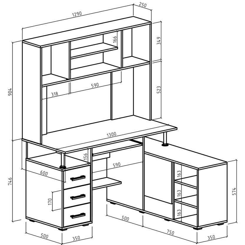 Стол ВМФ Амбер-24К компьютерный — купить в MebHOME +74951500730