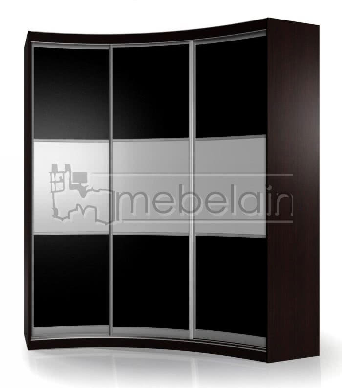 Радиусный шкаф-купе Мебелайн 17 черный