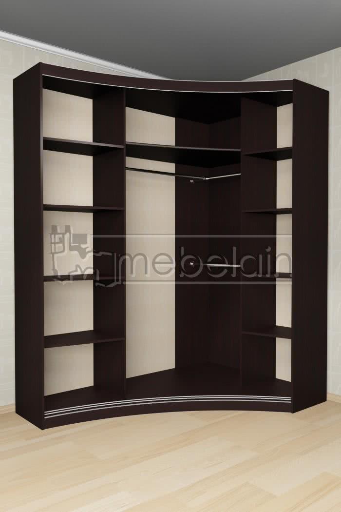 Купить Радиусный шкаф-купе Мебелайн 17 черный недорого в интернет-магазине
