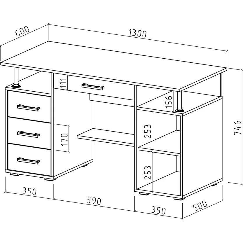 Стол ВМФ Амбер-7Я, КСАМ-7Я компьютерный — купить в MebHOME +74951500730