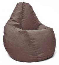Кресло мешок груша в велюре Maserrati - 09 коричневый L