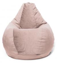 Кресло мешок груша в велюре Maserrati - 16 пастель роз XL