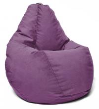 Кресло мешок груша в велюре Maserrati - 18 сиреневый XL