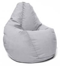 Кресло мешок груша в велюре Maserrati - 19 серый L