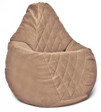 Кресло мешок груша в велюре со стёжкой Maserrati - 07 кофе L