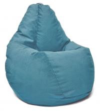 Кресло-мешок груша в велюре Maserrati - 17 синий XXXL