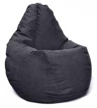Кресло-мешок груша в велюре Maserrati - 20 чёрный XXXL